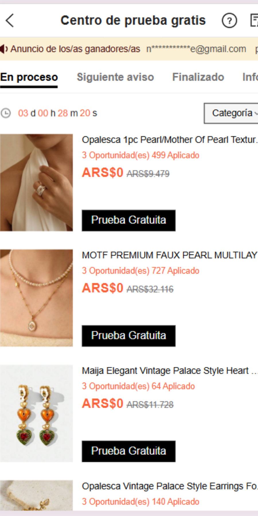 Banner de Shein sobre cómo conseguir ropa gratis